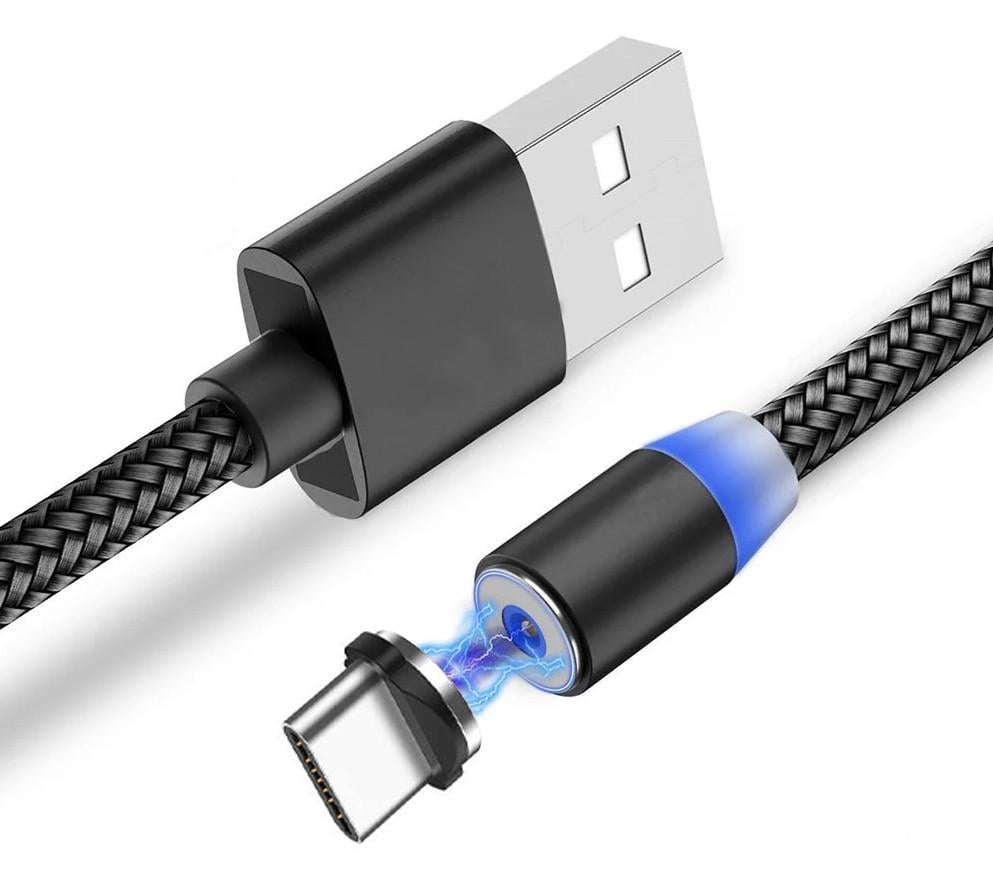 Кабель синхронізації магнітний Rias M3 USB-Type-C 1 м Black (3_02478)