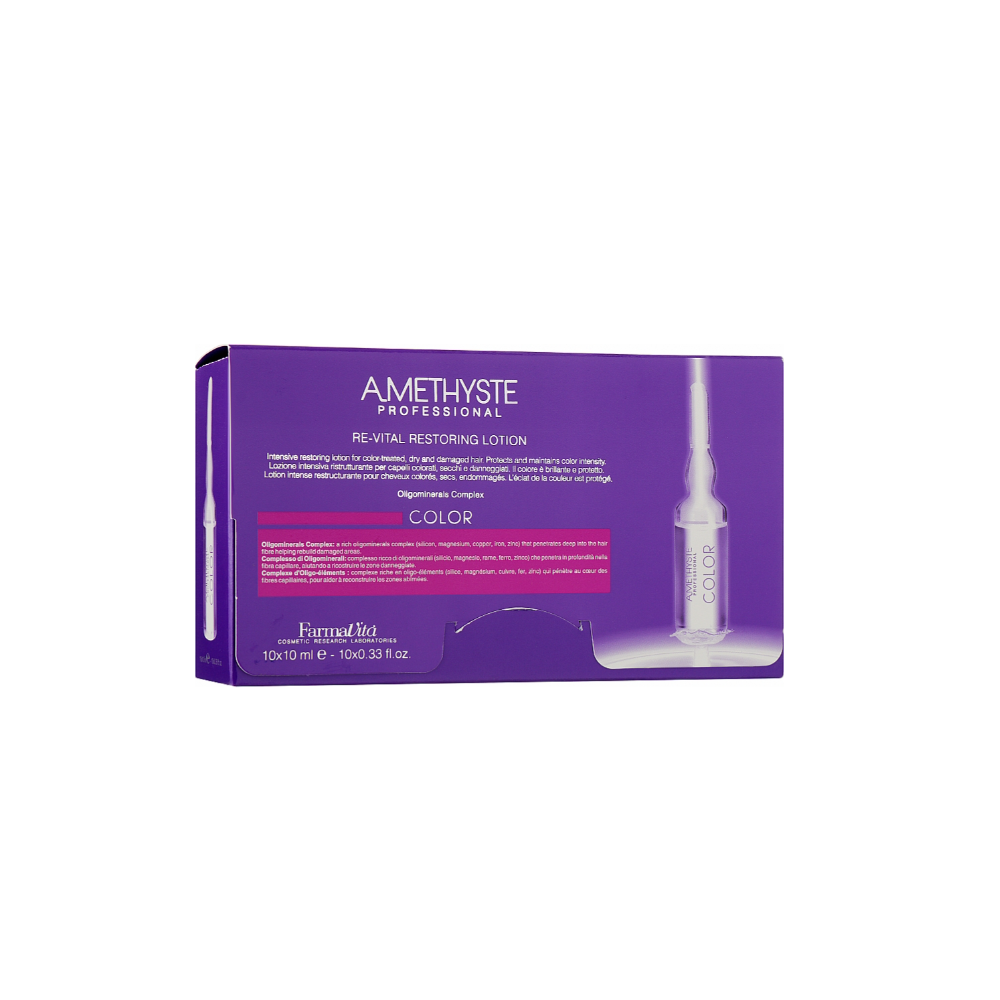 Лосьйон забезпечує захист яскравості кольору Farmavita Amethyste Color Re-Vital Restoring Lotion 10х10 мл