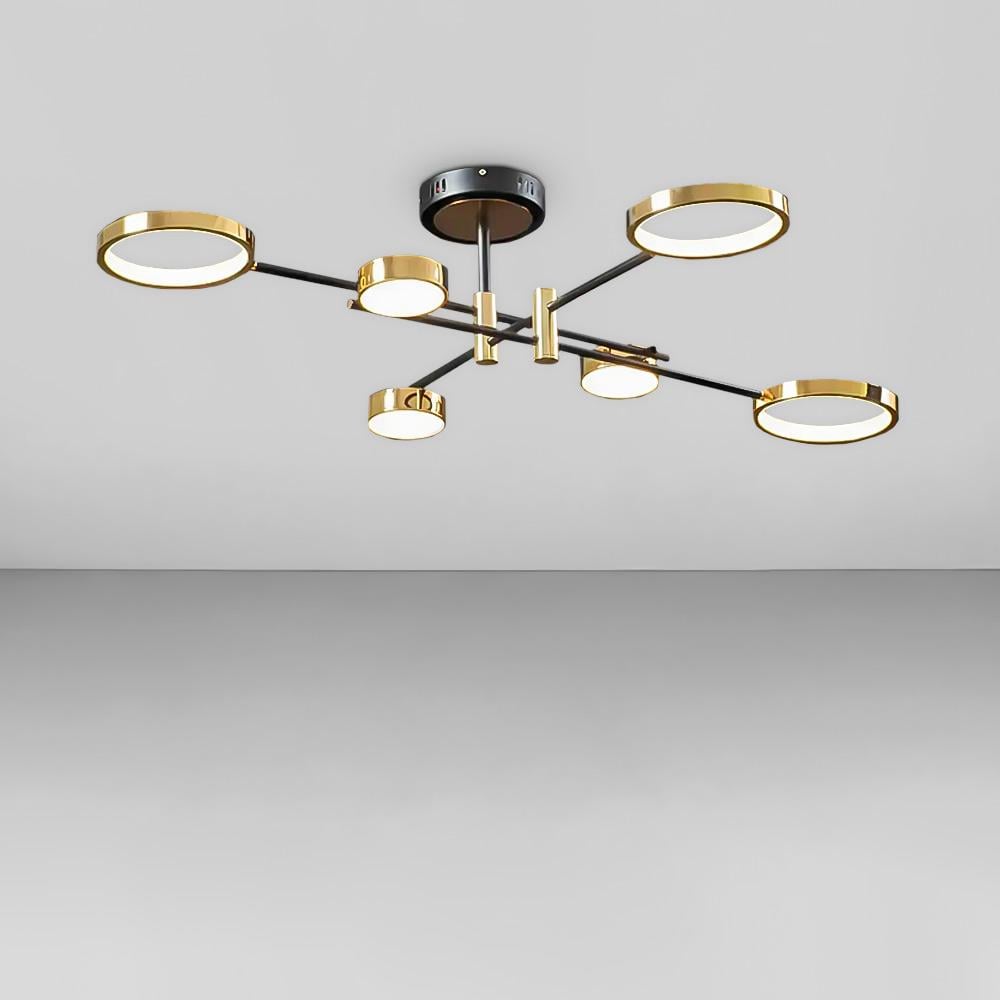 Люстра потолочная светодиодная Light House SY-19016/3/3 BK/GD 90W 990х845х180 мм Черный/Золотой