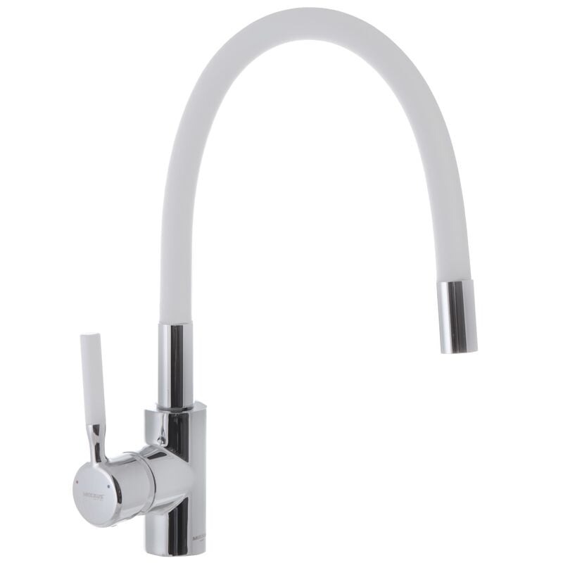 Смеситель для кухни MIXXUS Premium RIO 011 с силиконовым изливом Белый (MI5814)