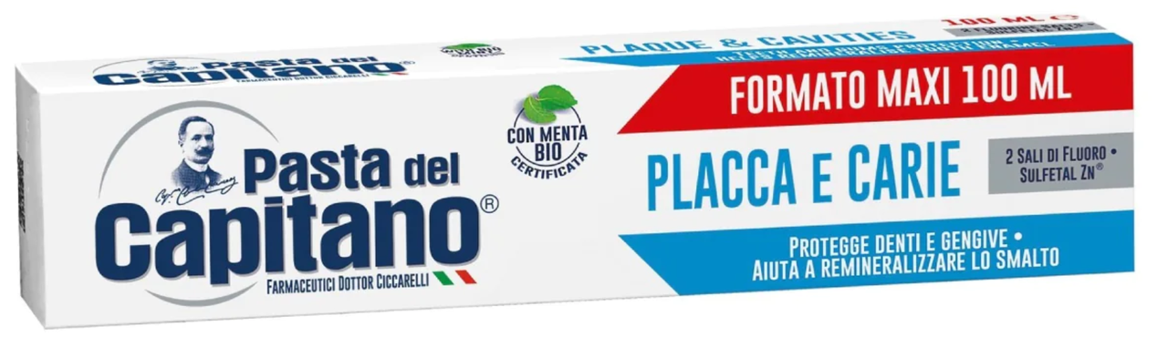 Зубна паста Del Capitano Dentifricio Placca e Carie 100 мл (8002140139000)