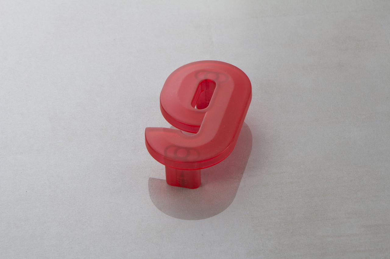 Мебельная ручка Poliplast цифра девятка РП-9 Прозрачный красный (16176)
