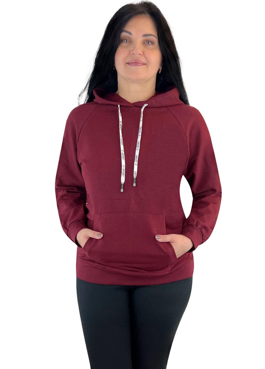 Худи двунитка р. 64-66 Бордовый (4639) - фото 1 Худи двунитка р. 64-66 Бордовый (4639) - фото 1