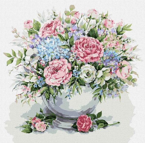 Картина по номерам Идейка Цветы Наслаждаясь ароматом 40х40 см в термопакете (КНО3175-mt)