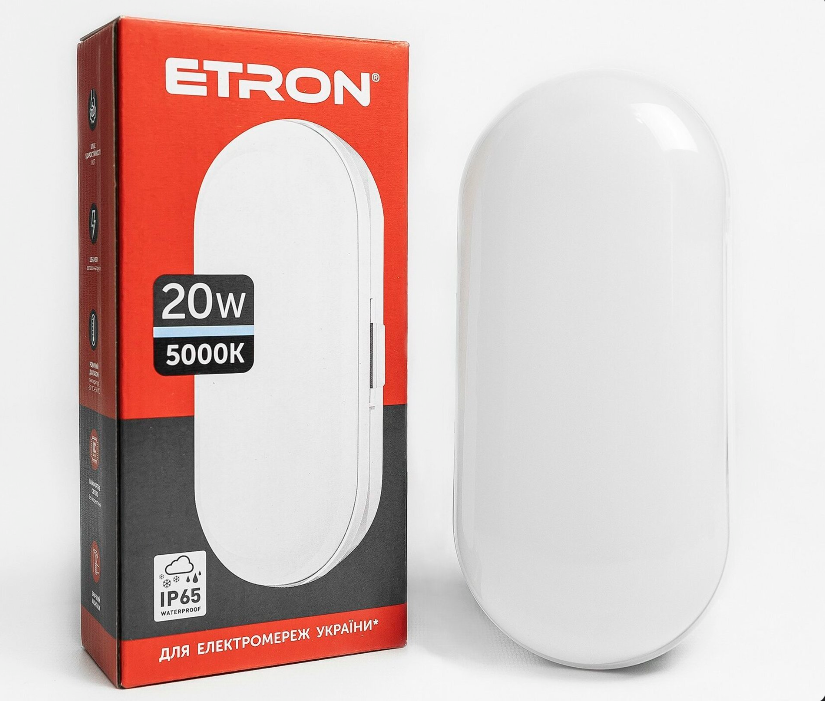 Світильник світлодіодний ETRON Communal 1-ESP-507-E 20W 5000К ellipse Світильник світлодіодний ETRON Communal 1-ESP-507-E 20W 5000К ellipse