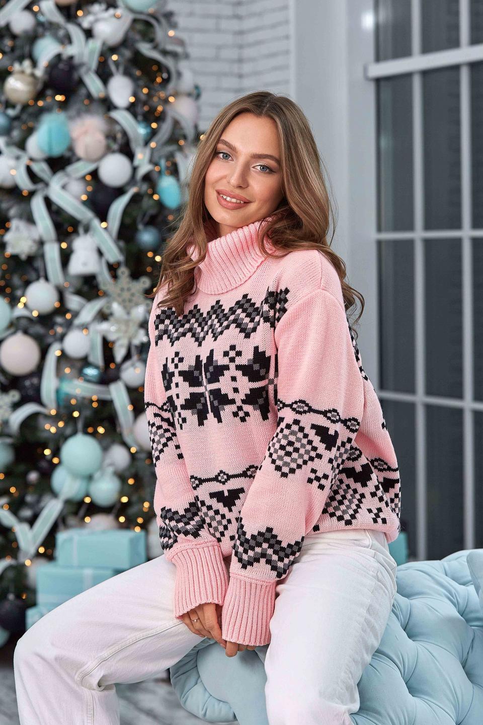 Свитер под горло р. 44-52 Розовый (БЭ03) Свитер под горло р. 44-52 Розовый (БЭ03)