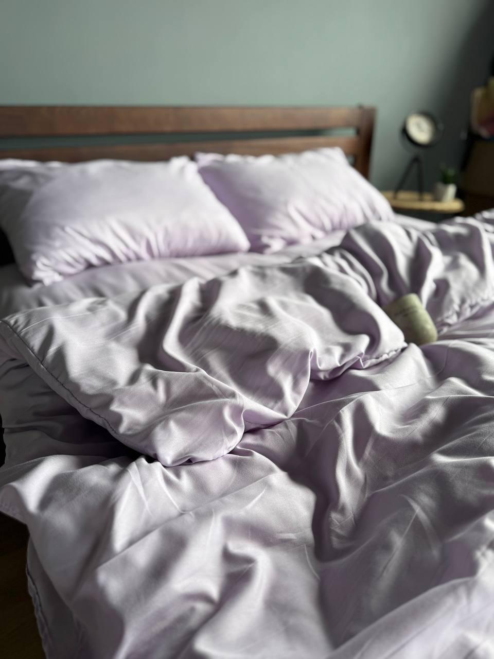 Комплект постільної білизни однотонний полісатин двоспальний Лавандовий (00983) - фото 4