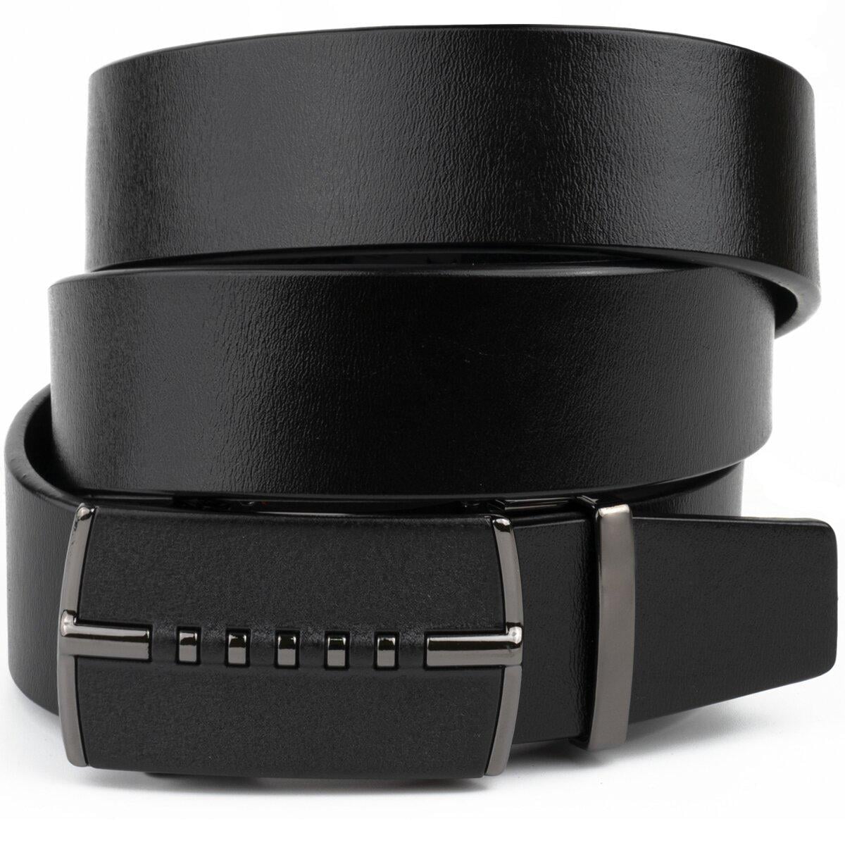 Ремень мужской Vintage 20318 с пряжкой автомат матовой Черный
