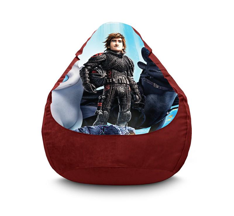 Кресло мешок Dragon Hiccup Haddock III Флок XL 80х110 см Коричневый