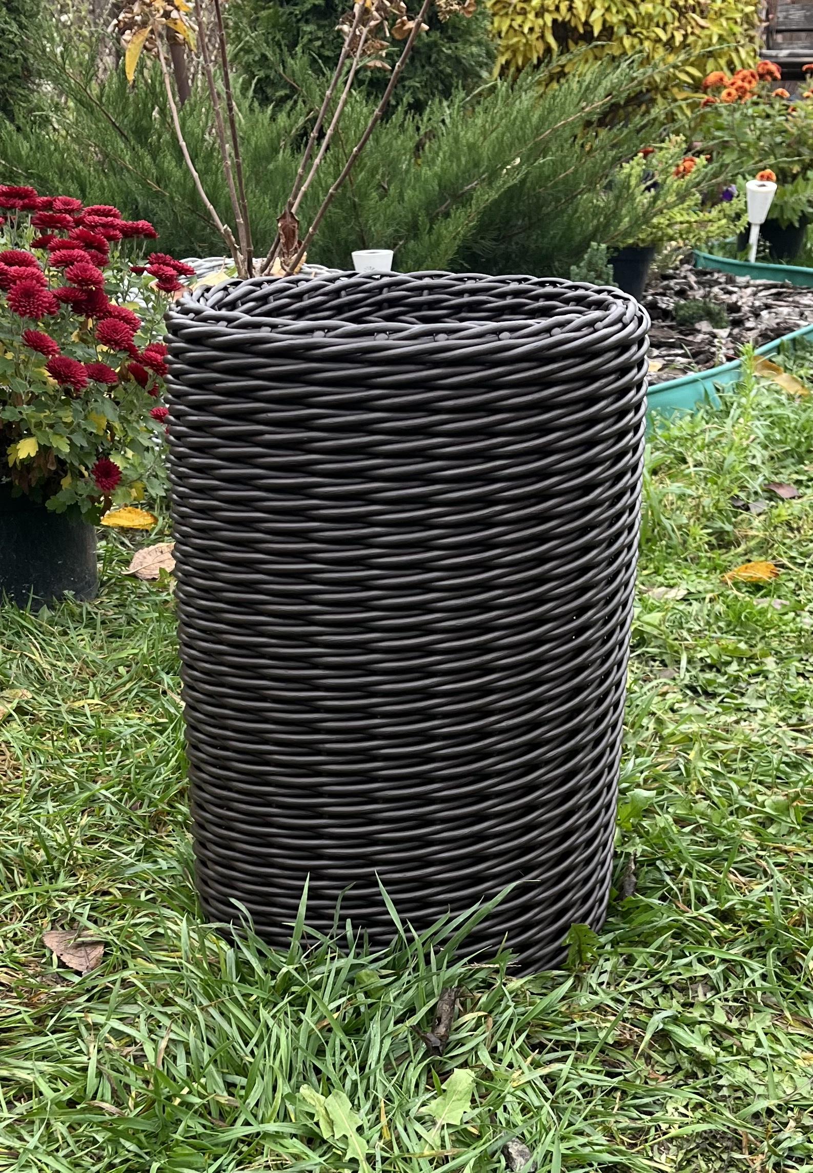 Кашпо для квітів Циліндр зі штучного ротанга 13 л Венге (30306872)