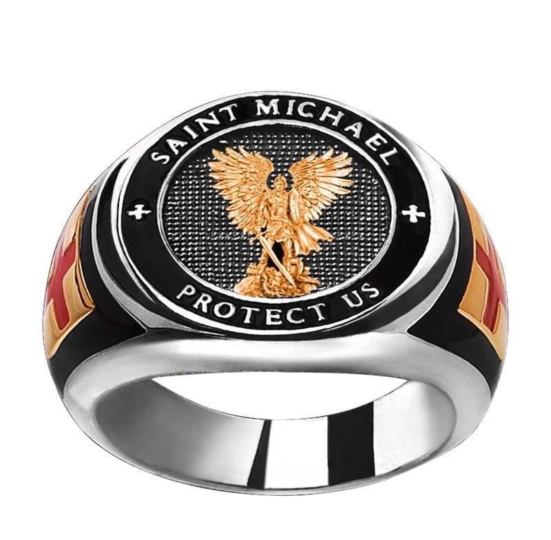 Перстень-символ Fashion Jewelry JZ1610 з зображенням Архангела Михаїла 7/D 17 мм