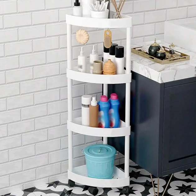 Полиця кутова підлогова у ванну для зберігання речей на 4 яруси - фото 3 Полиця кутова підлогова у ванну для зберігання речей на 4 яруси - фото 3