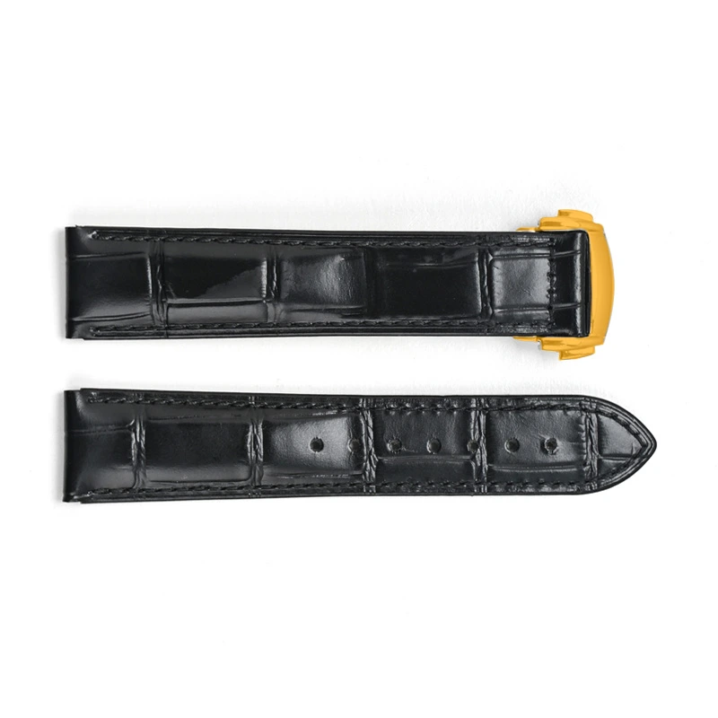 Ремінець шкіряний 3002 22 мм Black/Gold (7267) Ремінець шкіряний 3002 22 мм Black/Gold (7267)