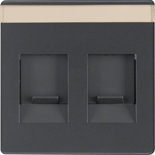 Панель лицевая Berker Q.1/Q.3/Q.7 для компьютерной/телефонной розетки RJ12/RJ45 Полярная белизна ( )