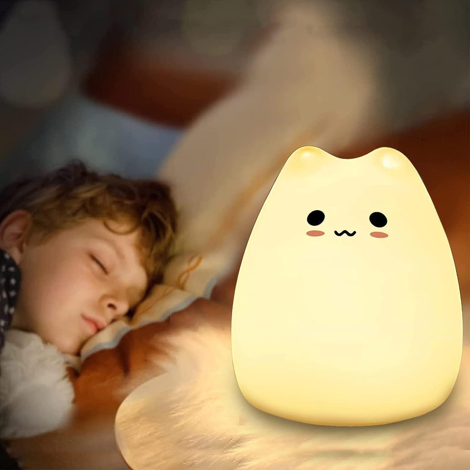 Ночник детский Котик на батарейках Little Cat Silicone Led Silicone Белый (1896467715) - фото 3