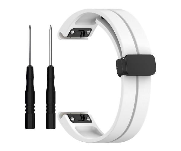 Ремешок Silicone Middle Line для Garmin Instinct 3 45 мм/E 45 мм с магнитной защелкой 22 мм Белый