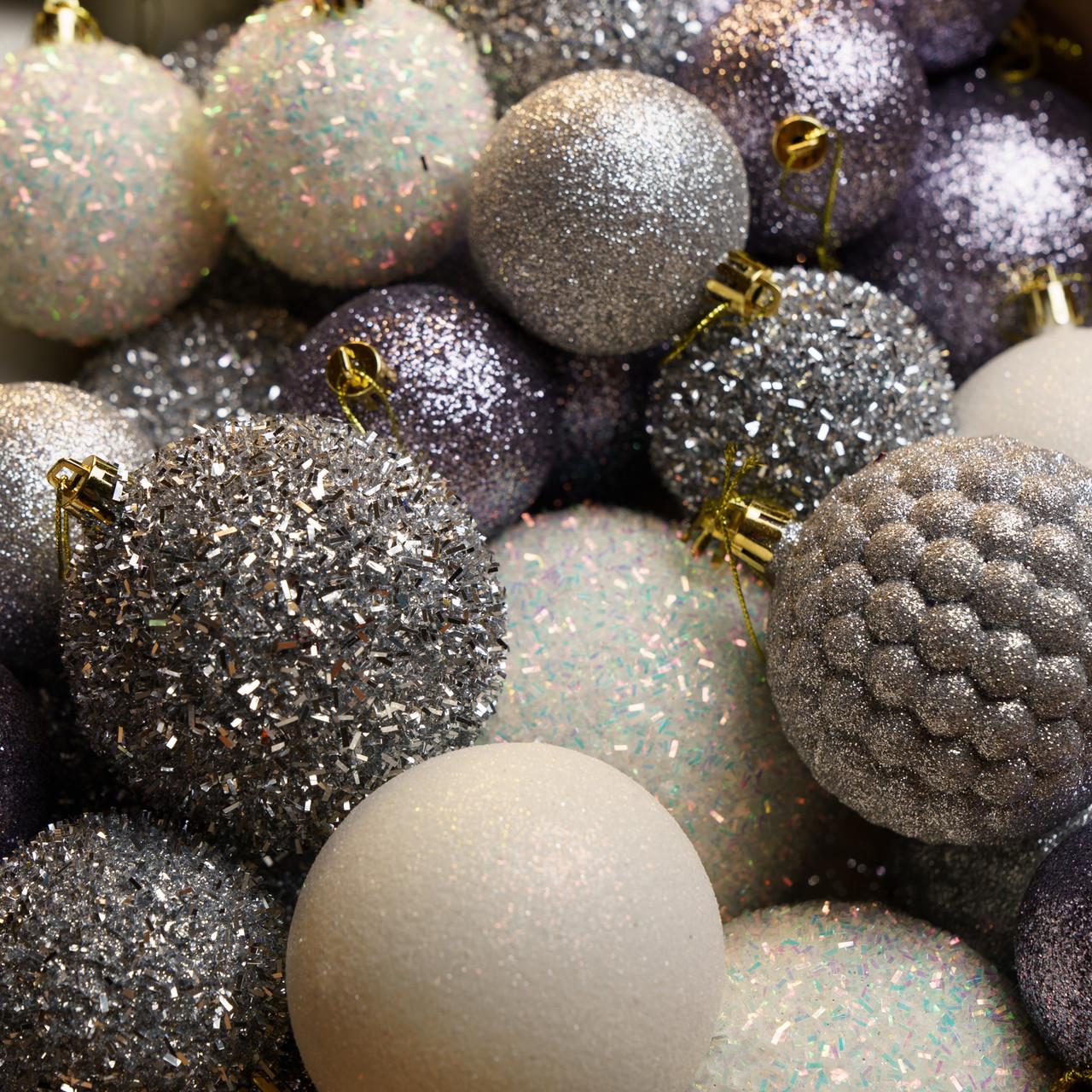 Набор шаров на елку Блеск 40 шт. Серебряный (2765836625) - фото 3 Набор шаров на елку Блеск 40 шт. Серебряный (2765836625) - фото 3