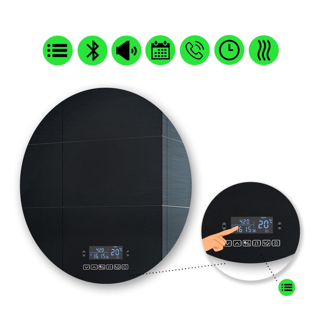 Зеркало с LED подсветкой Adeo с Smart-блоком и подогревом 90x90 см (Adeo127)