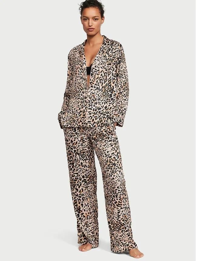 Піжама сатинова сорочка/штани Victoria's Secret Satin Long Pajama Set XS Леопардовий (26748488) Піжама сатинова сорочка/штани Victoria's Secret Satin Long Pajama Set XS Леопардовий (26748488)