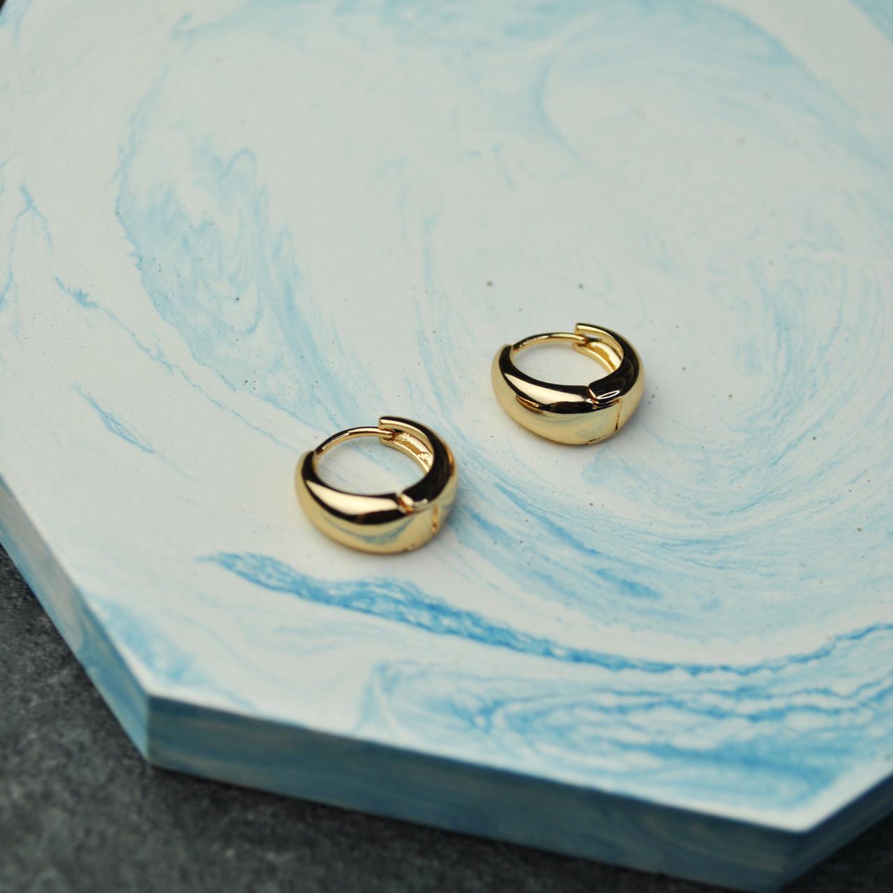 Сережки кольца капли медицинская сталь позолота (x172-2) - фото 3 Сережки кольца капли медицинская сталь позолота (x172-2) - фото 3