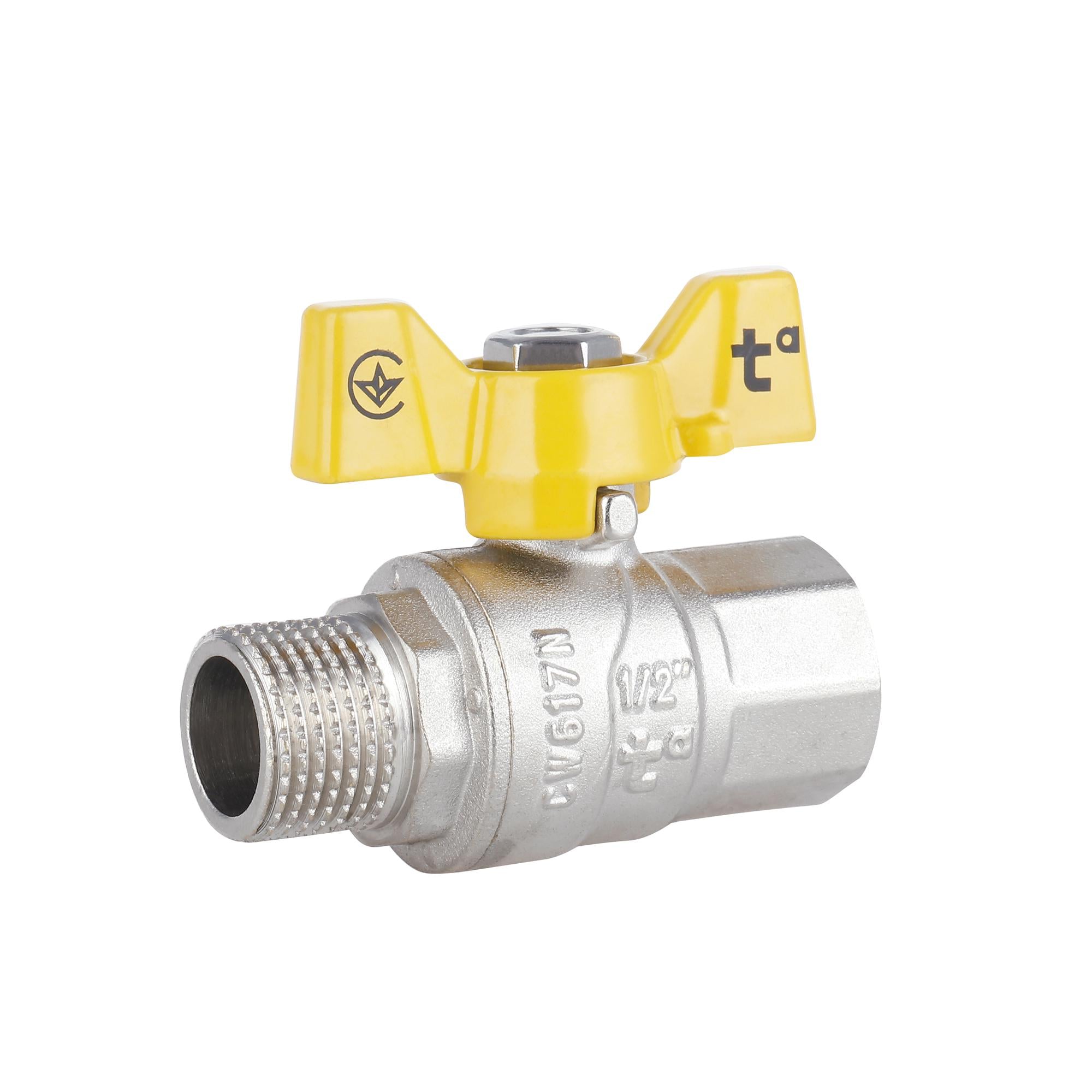 Кран шаровой Thermo Alliance Forte 1/2" ВЗ для газа бабочка (SF607G15)