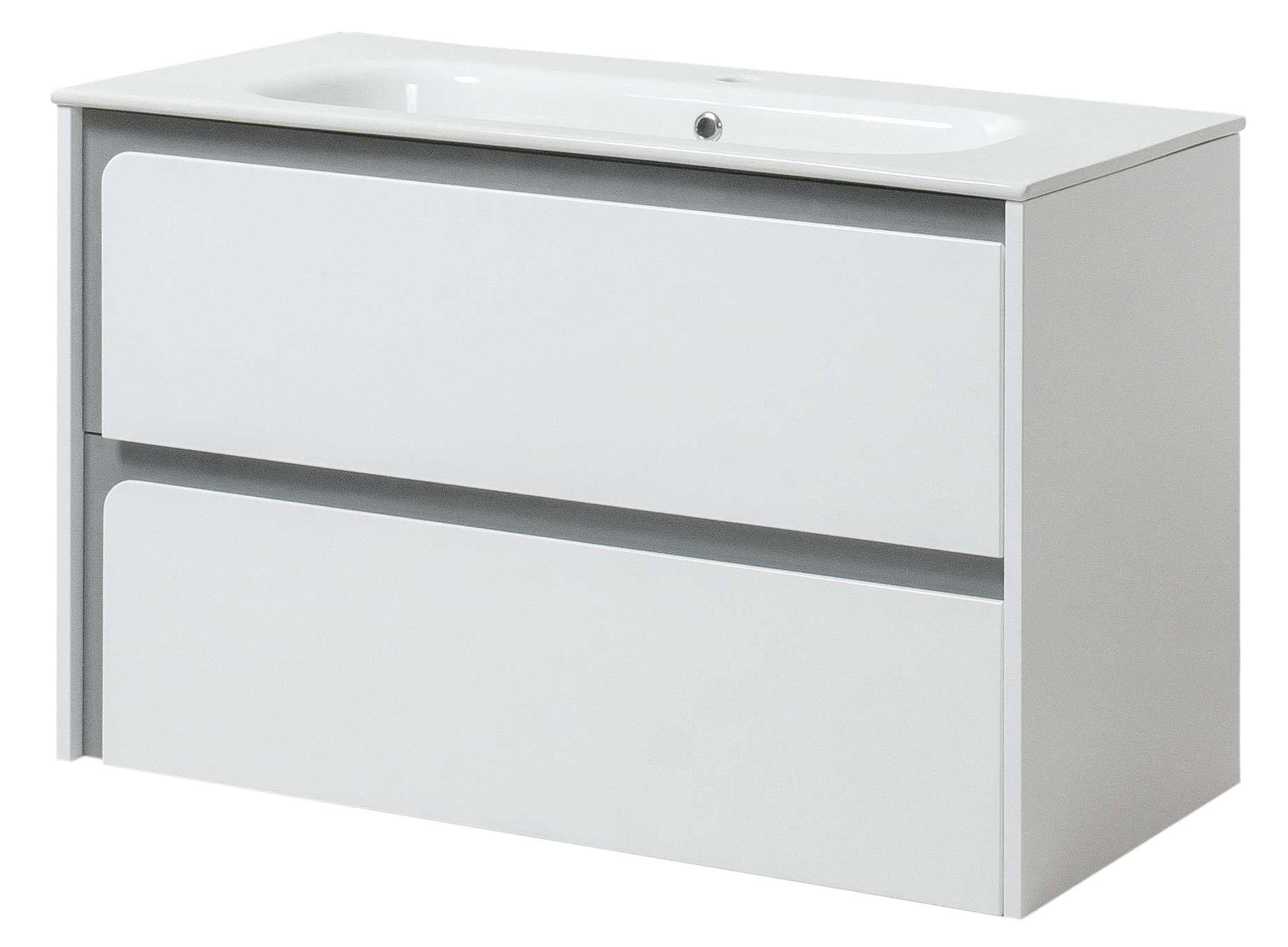 Тумба ЮВВІС Stella ТП-2 Д з умивальником 90 см Бетон глянець (UVV055)