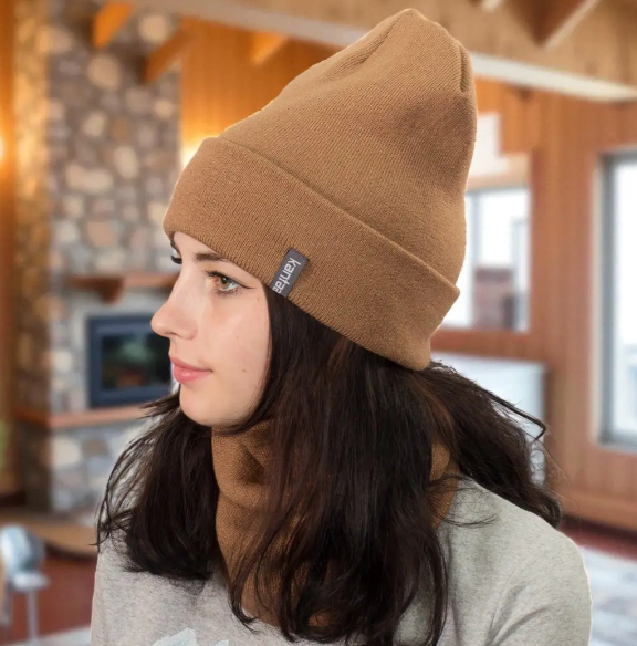 Набор женская вязаная шапка с отворотом/снуд (29548850)