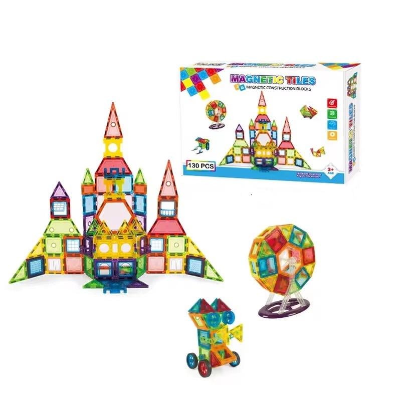 Конструктор детский магнитный 130 деталей Разноцветный