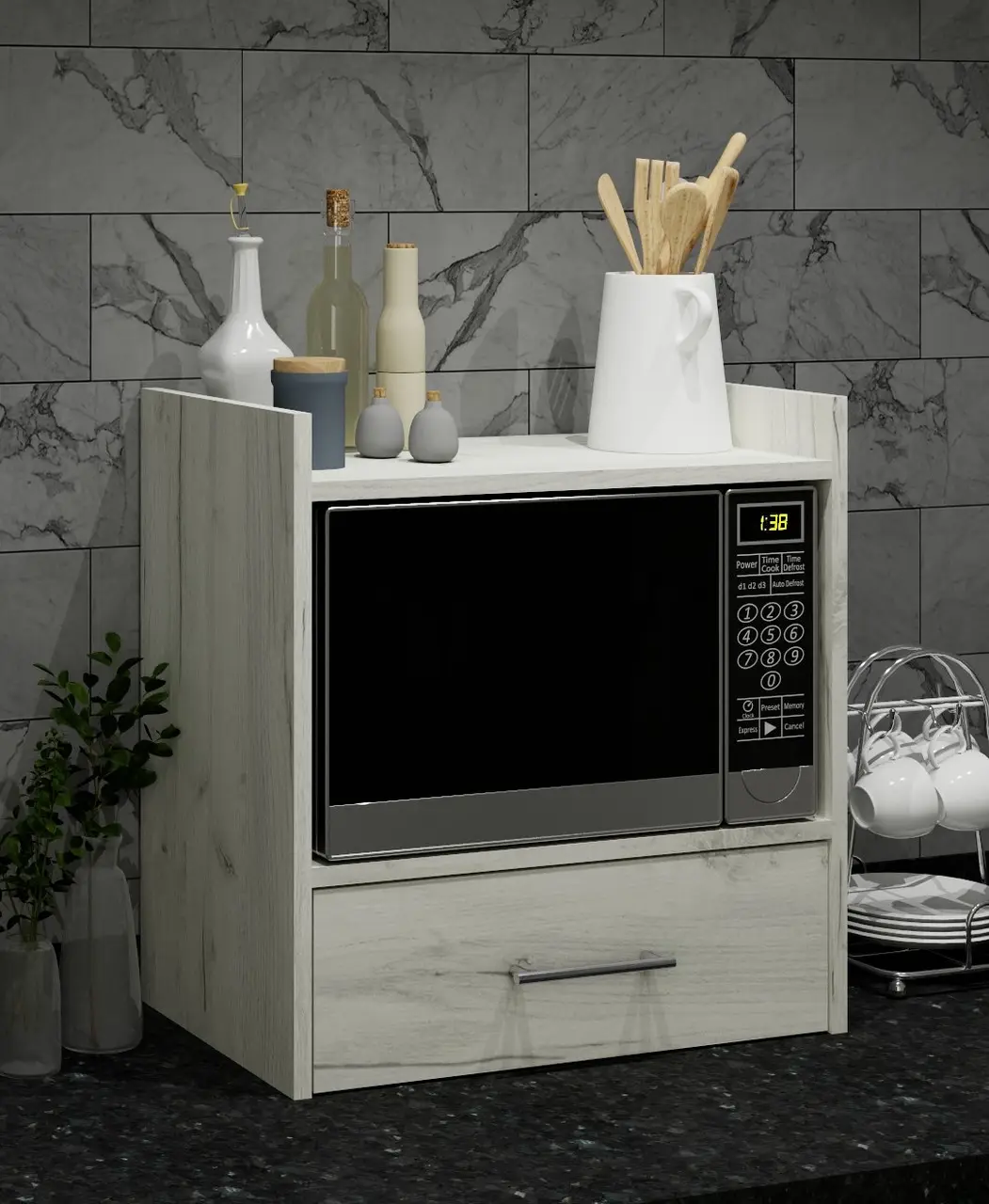 Полиця для мікрохвильової печі Крафт/Білий (Мікро-4-16) - фото 1