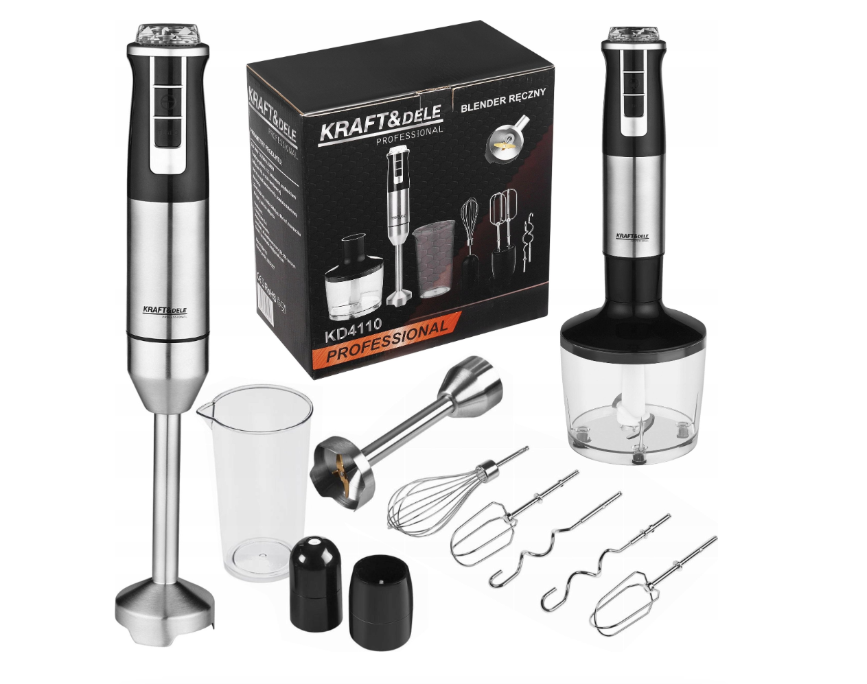 Блендер погружной Kraft&Dele KD4110 многофункциональный 1500 Вт с чашей и насадками (KD4110)
