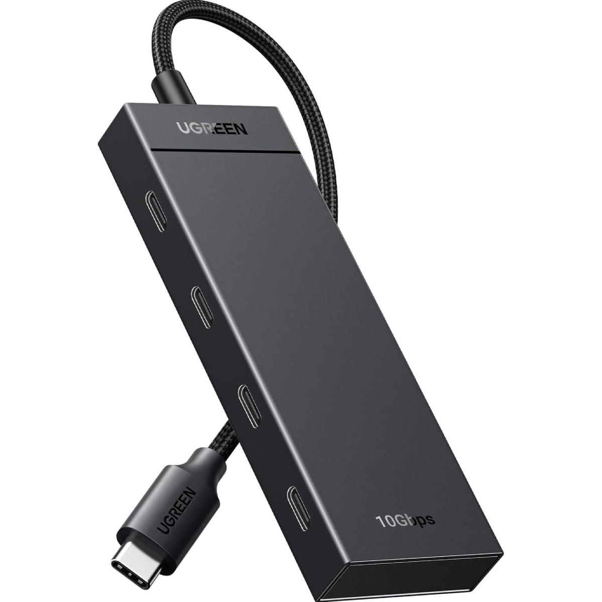 USB-хаб UGREEN CM806 USB 3.2 Type-C to 4хType-C 3.2 Gen2 10 Gbps Black (35584)