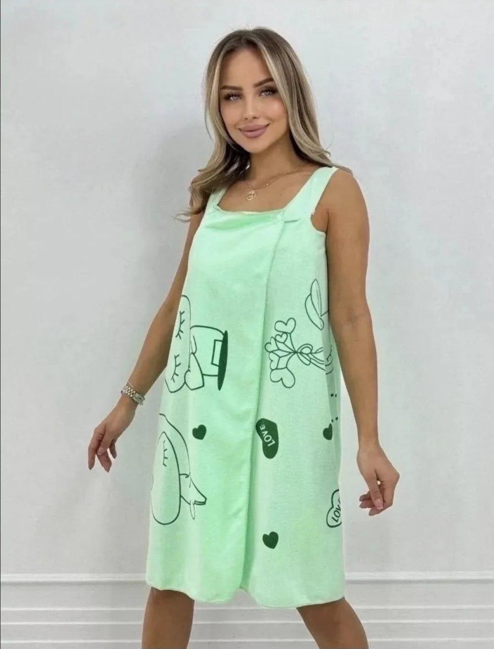 Набор для сауны 2в1 полотенце-халат 50р Зеленый (П4К-Al-halat-sauna-001/2) Набор для сауны 2в1 полотенце-халат 50р Зеленый (П4К-Al-halat-sauna-001/2)