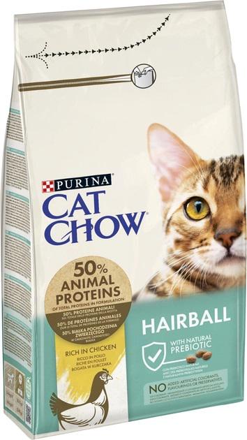 Сухий корм для дорослих котів Purina Cat Chow Hairball проти утворення волосяних кульок з куркою 1,5 кг (1116)
