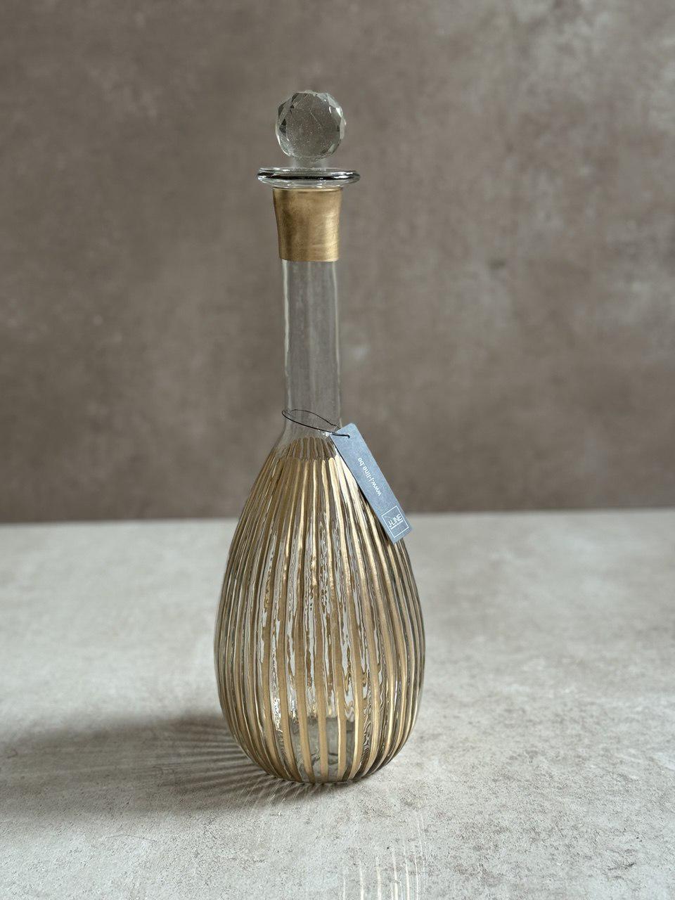 Графін із кришкою J-LINE скляний 1,5 л Прозорий/Золотий Графін із кришкою J-LINE скляний 1,5 л Прозорий/Золотий