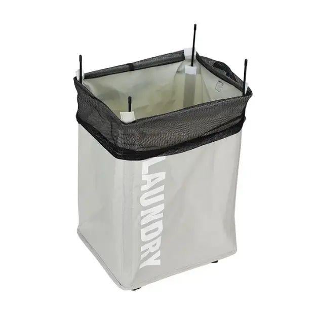 Корзина для белья с ручками ROLLING BAG AND243 55х40х20 см на колесиках со шнурком-фиксатором Белый (opt-15518)
