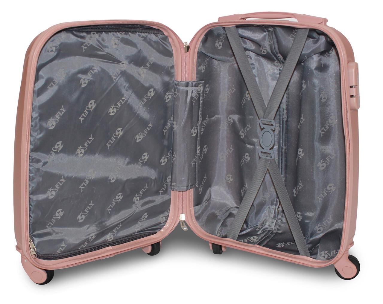 Чемодан пластиковый Fly 310 S на 4 колесах Шампань (CEKRBFL310SM4SHA) - фото 9