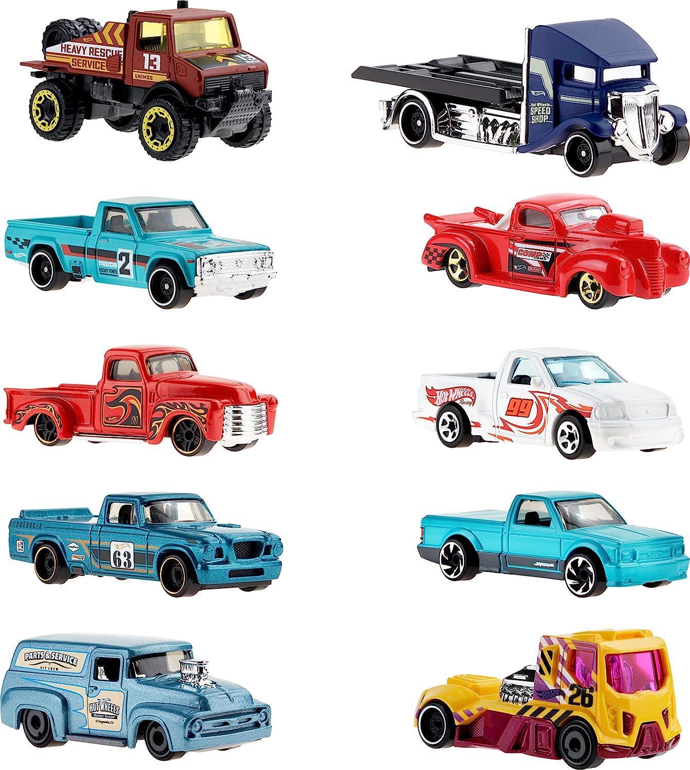 Набор из 10 грузовиков Hot Wheels Set of 10 Toy Trucks Набор из 10 грузовиков Hot Wheels Set of 10 Toy Trucks