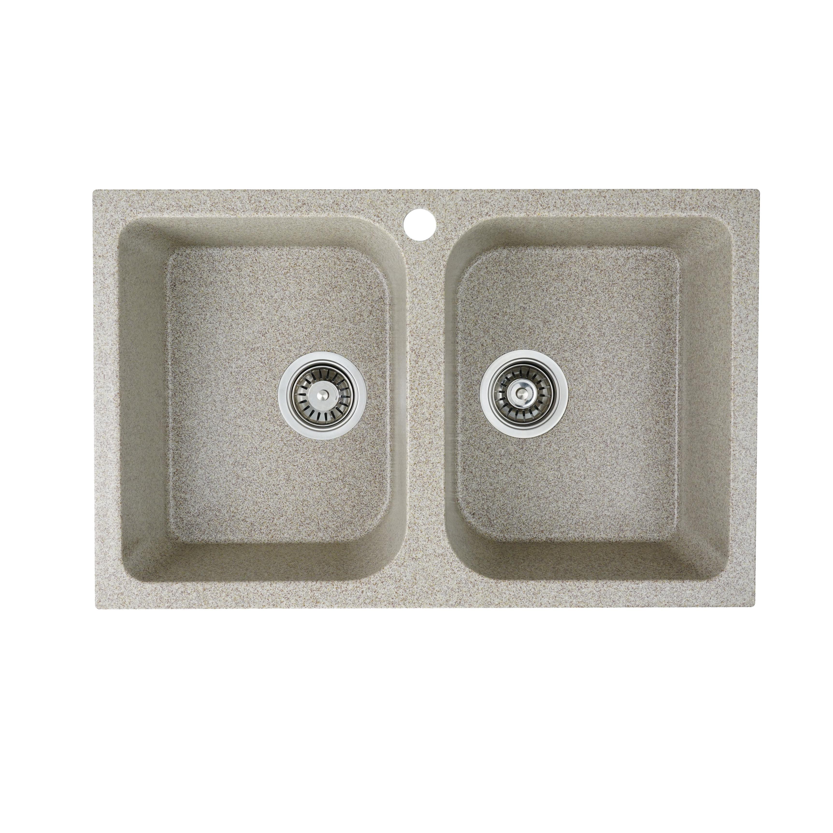 Мойка для кухни Platinum 7648W Twin гранит глянец Карамельный