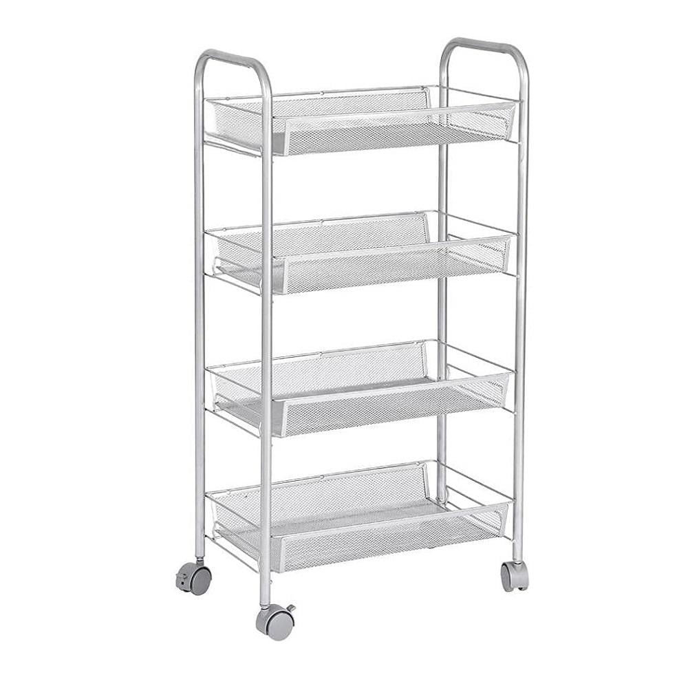 Этажерка на колесах M50288-4W на 4 яруса 83х25х44 см Белый (29596722)