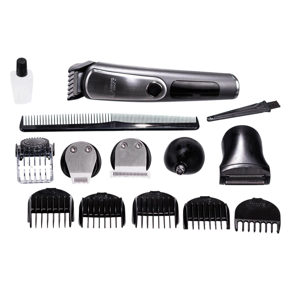 Набор для стрижки VGR V-105 волос 5в1 машинка/триммер/бритва (7360) - фото 3