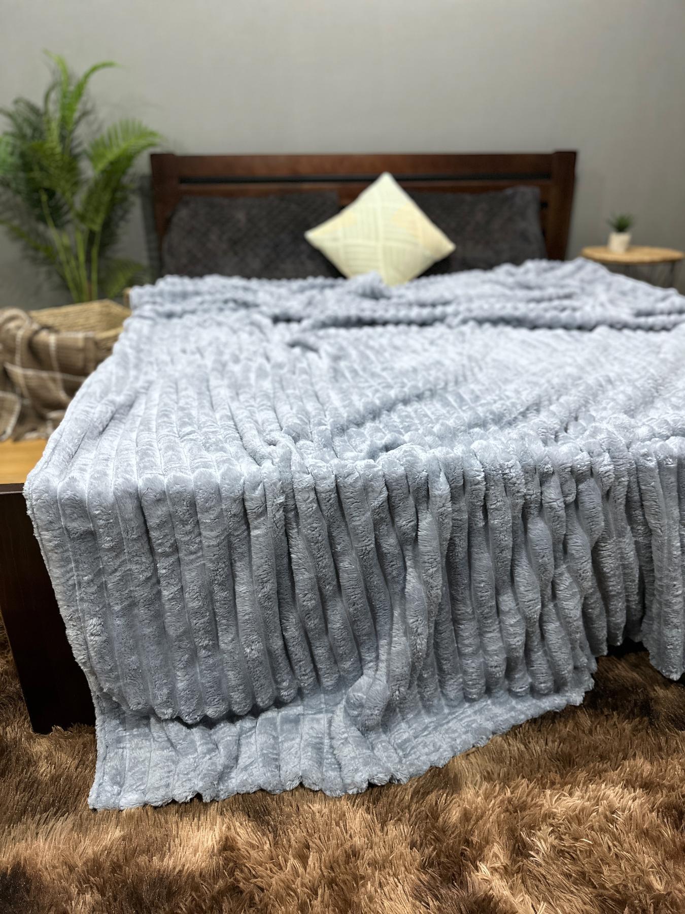 Покривало Королівський шарпей євро 200х220 см Світло-сірий - фото 2 Покривало Королівський шарпей євро 200х220 см Світло-сірий - фото 2