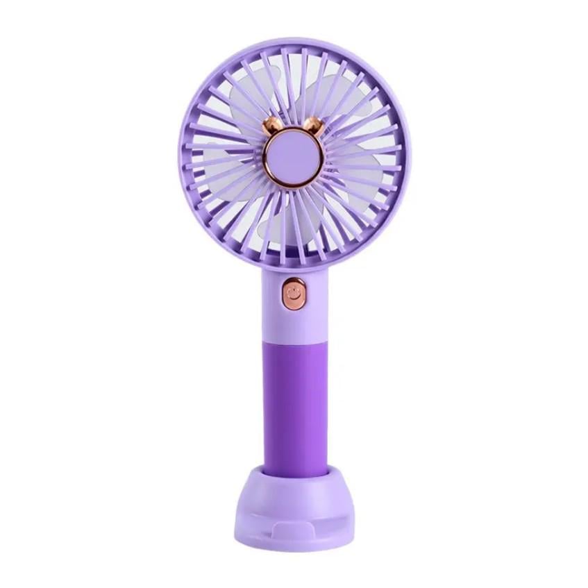 Вентилятор портативний ручний SM-1560 акумуляторний 3 режими Фіолетовий