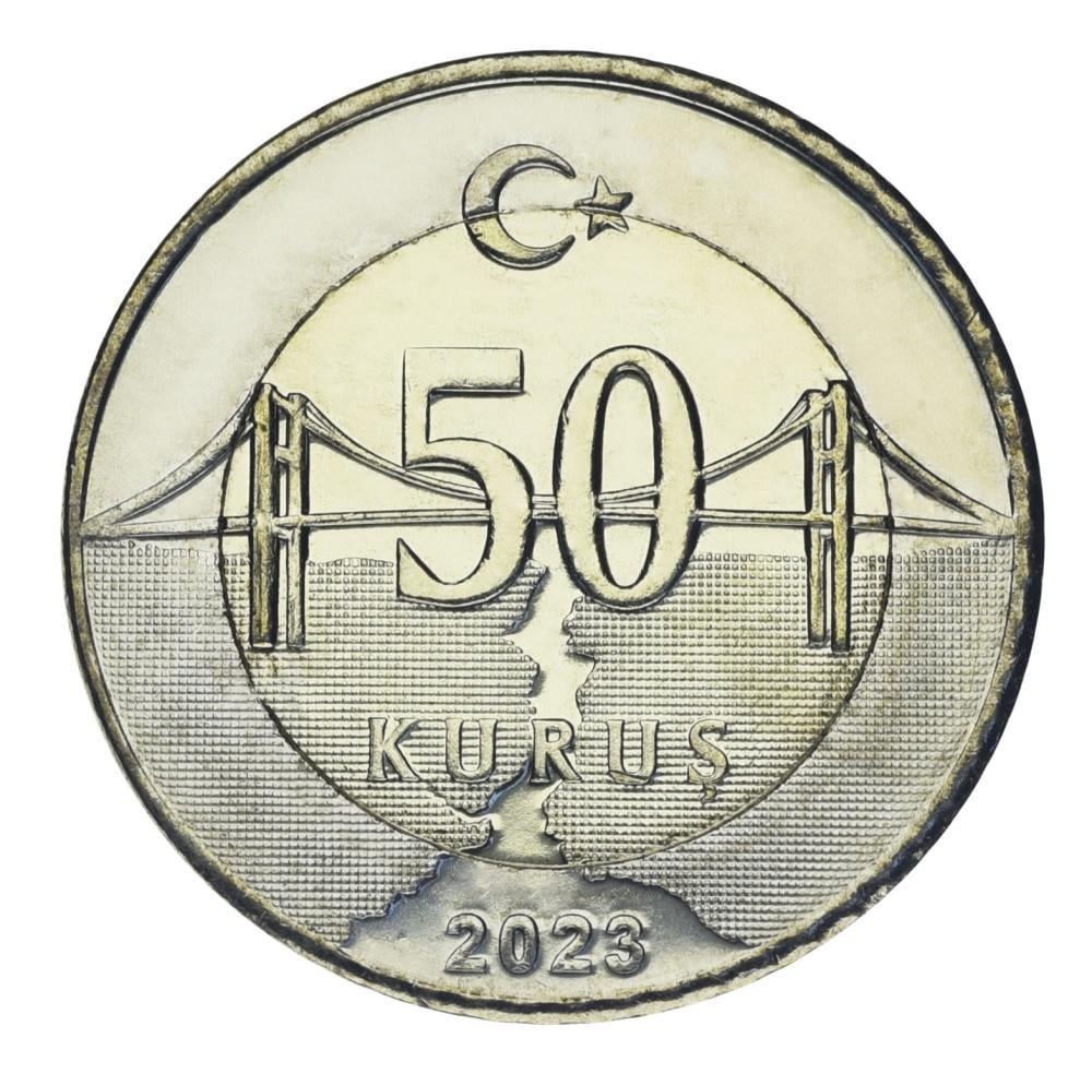 Коллекционная монета Турция 50 куруш 2023 Биметалл UNC (М22201)