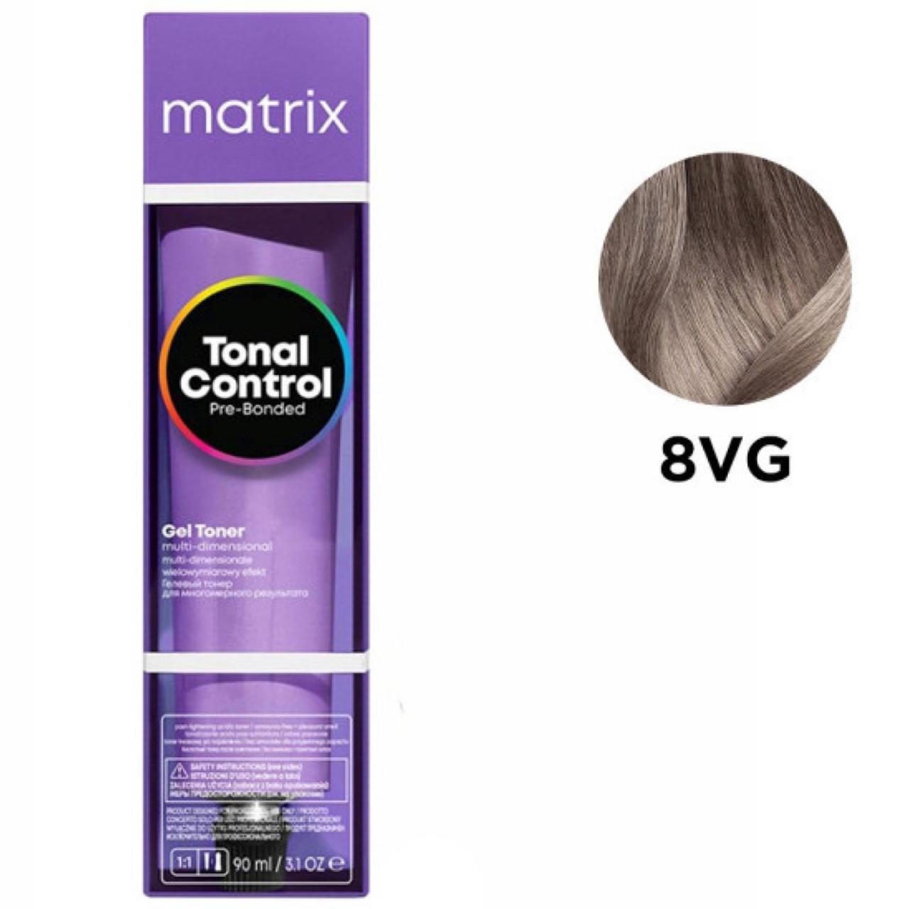 Тонер-краска гелевый на кислотной основе Matrix Tonal Control Pre-Bonded Acidic Gel Toner 8VG Блондин фиолетово-золотистый 90 мл Тонер-краска гелевый на кислотной основе Matrix Tonal Control Pre-Bonded Acidic Gel Toner 8VG Блондин фиолетово-золотистый 90 мл