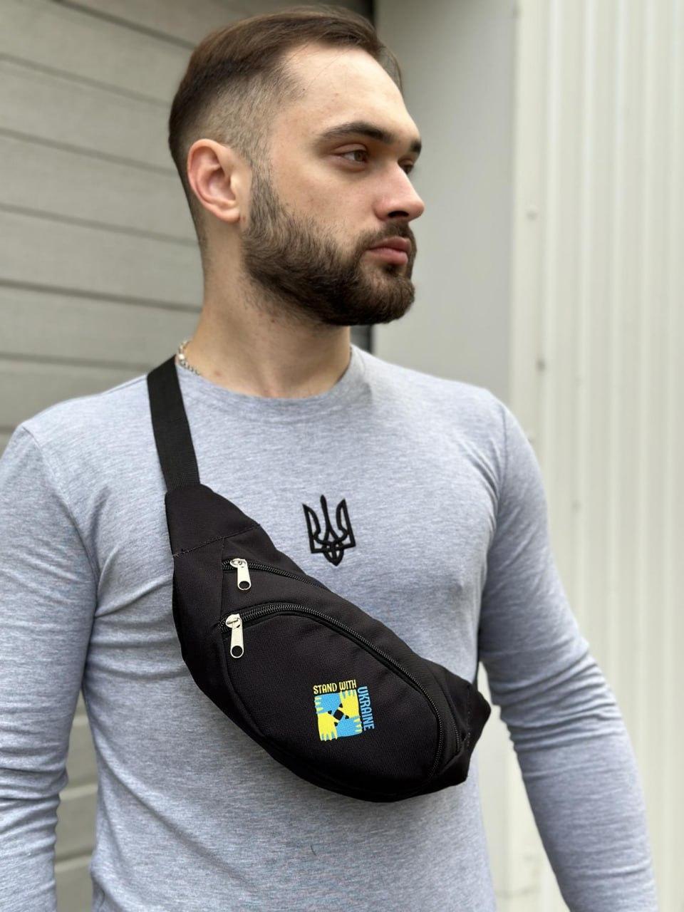 Бананка с 2 отделениями на молнии Черный (Д-Е-1900738841)