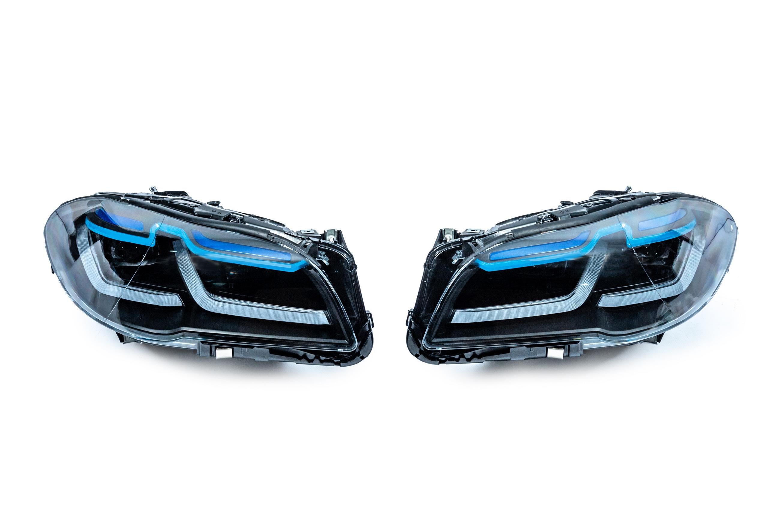 Передні фари Full LED G30 Laser LCI-style 2010-2013 GBT для BMW 5 серія F10/F11 2010-2016 рр. полікарбонат 2 шт. Чорний