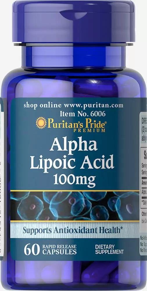 Альфа-ліпоєва кислота Puritan's Pride Alpha Lipoic Acid 100 мг 60 Caps