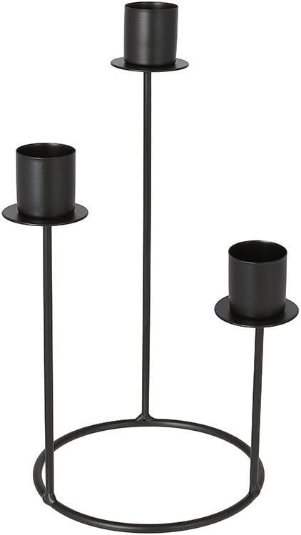 Подсвечник металлический Nottingham на 3 свечи 12х12х24 см Черный Подсвечник металлический Nottingham на 3 свечи 12х12х24 см Черный