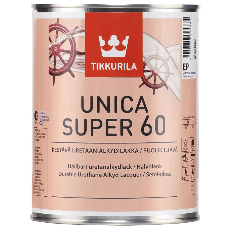 Лак уретано-алкідний TIKKURILA Unica Super 60 напівглянцевий 2,7 л (1697068364)