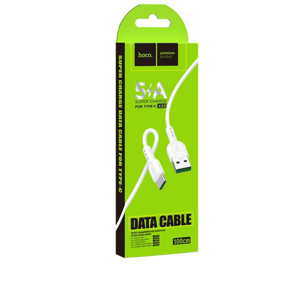 Кабель Hoco X33 Type-C 5A Surge charging data cable White - фото 2 Кабель Hoco X33 Type-C 5A Surge charging data cable White - фото 2